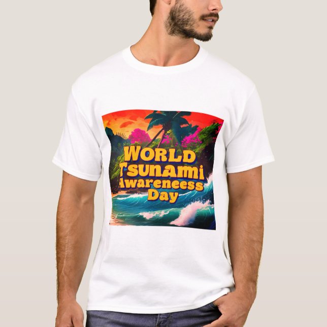 Världsdagen för medvetenhet om tsunamin Tropical T Shirt (Framsida)