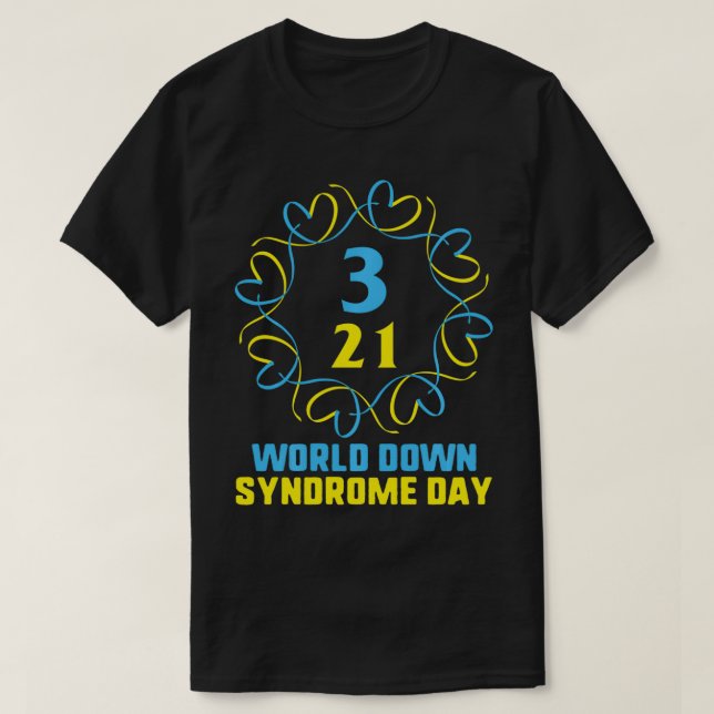 Världsdagen för nedkylning av syndrom 3 21 T21 Blu T Shirt (Design framsida)