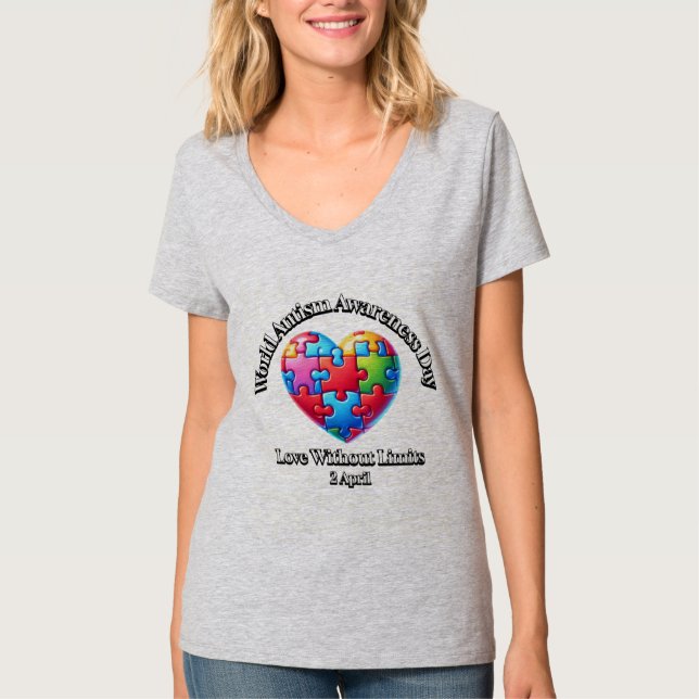 Världsdagen för ökad medvetenhet om autism. Kärlek T Shirt (Framsida)
