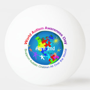 Världsdagen för ökad medvetenhet om autism pingisboll