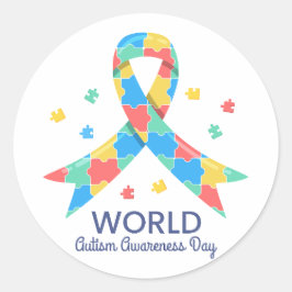 Världsdagen för ökad medvetenhet om autism runt klistermärke