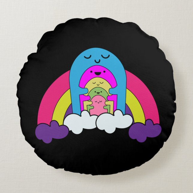 Världsdagen för psykisk hälsa rund kudde (Framsidan)