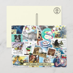 Världsdagen för vykort - vykort för Frimärke i and