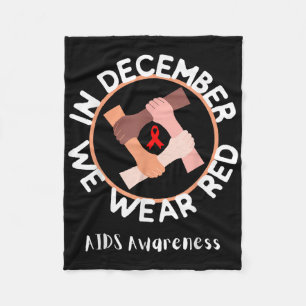 Världsdagen i Aids i december i år: Vi Bära Röda m Fleecefilt