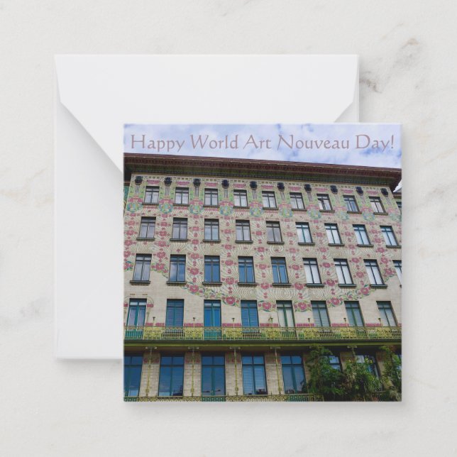 Världsdagen i lycklig Art nouveau! Anteckningskort (Framsida)