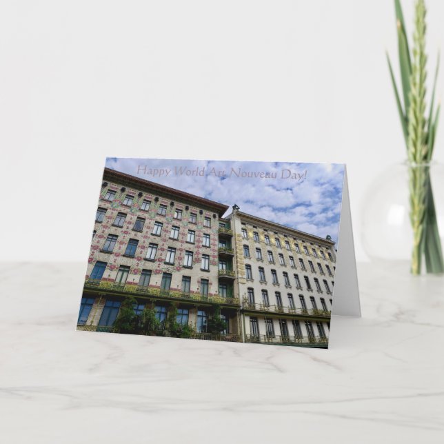 Världsdagen i lycklig Art nouveau! Tack Kort (Framsida)