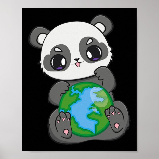 Världsdagen Jordens dag Panda Poster (Framsidan)