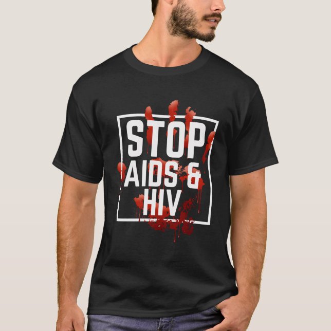 Världsdagen mot Aids Stoppa Aids Hiv-medvetandet R T Shirt (Framsida)