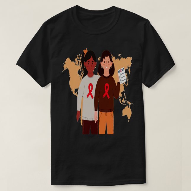 Världsdagen mot hiv-test på Aids i AIDS T Shirt (Design framsida)
