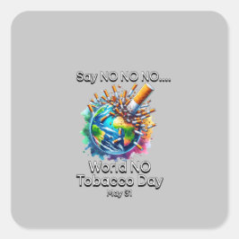 Världsdagen mot tobak fyrkantigt klistermärke