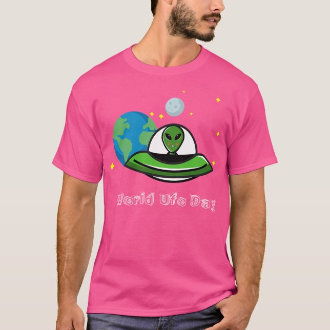 Världsdagen mot utlänning Besök Earth Space Sci-Fi T Shirt (Framsida)