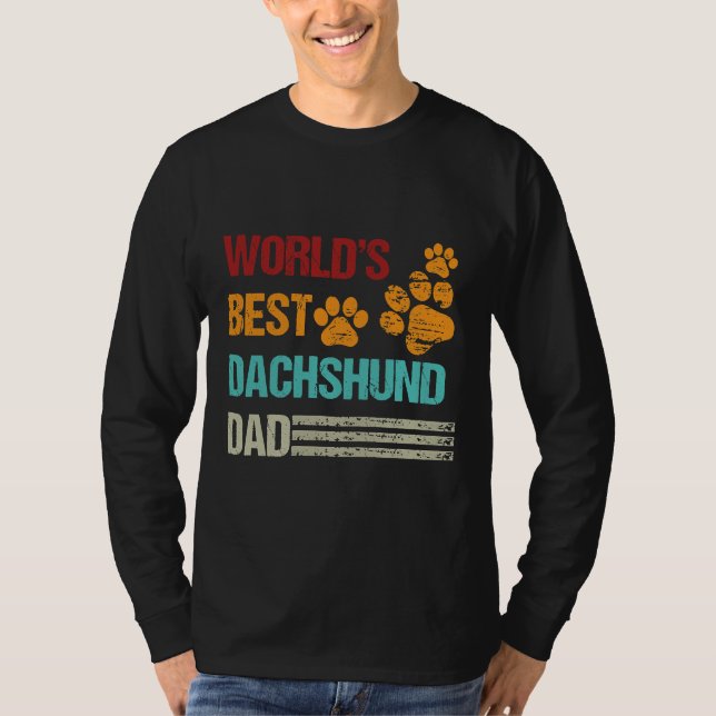 Världsdagen mot världens bästa Dachshund Pappa Hun T Shirt (Framsida)