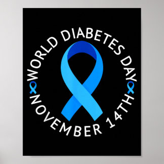 Världsdiabetesdagen 2023 Typ 1 Typ 2 Diabetes Poster