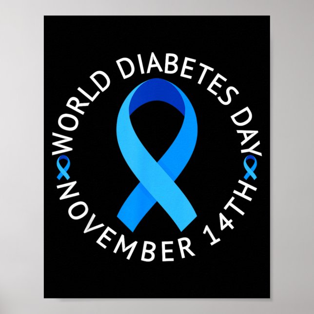 Världsdiabetesdagen 2023 Typ 1 Typ 2 Diabetes Poster (Framsidan)