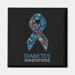 Världsdiabetesdagen Diabetesmedvetandesnöre Magnet
