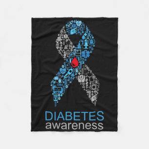 Världsdiabetesdagen Diabetesmedvetandesnutt Fleecefilt