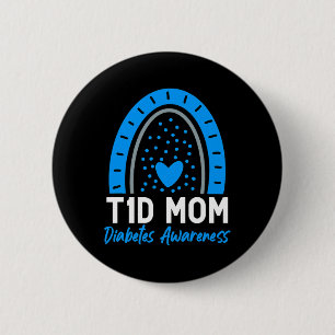 Världsdiabetesdagen Kläder T1D Typ 1-diabetes Mamm Knapp