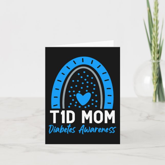 Världsdiabetesdagen Kläder T1D Typ 1 Diabetes Mamm Kort (Framsida)