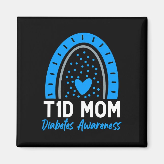 Världsdiabetesdagen Kläder T1D Typ 1-diabetes Mamm Magnet (Framsidan)