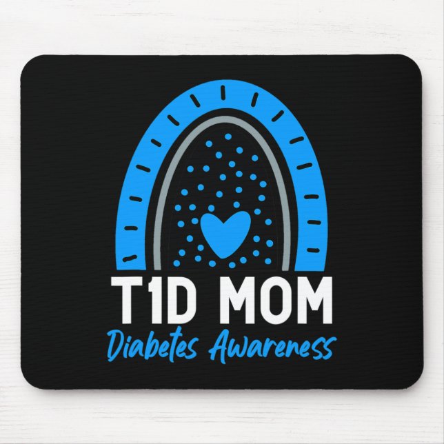 Världsdiabetesdagen Kläder T1D Typ 1-diabetes Mamm Musmatta (Framsidan)