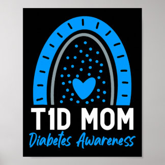 Världsdiabetesdagen Kläder T1D Typ 1-diabetes Mamm Poster