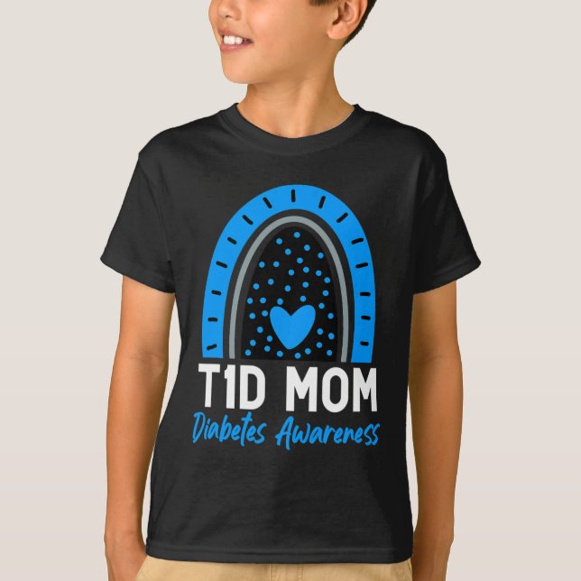 Världsdiabetesdagen Kläder T1D Typ 1-diabetes Mamm T Shirt (Framsida)