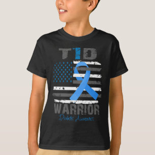 Världsdiabetesmedvetandet Blue Ribbon T1D Warrior T Shirt