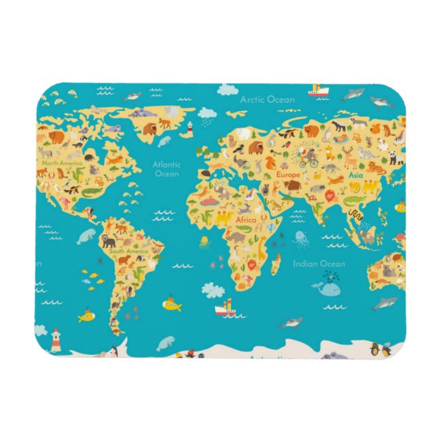 Världsdjur Magnet (Horisontell)