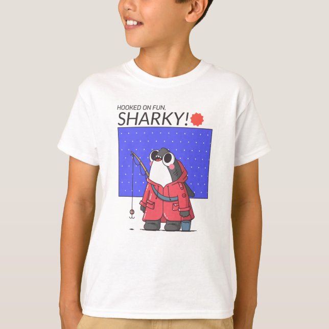 Världsdjurdagen - Hojad på Roligt Sharky T Shirt (Framsida)