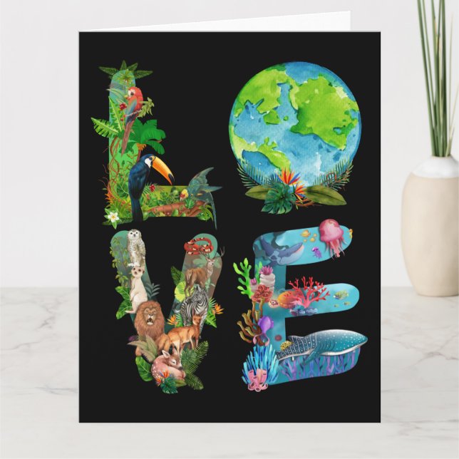 Världsdjursdagen i Kärlek: djurskydd Kort (Framsida)