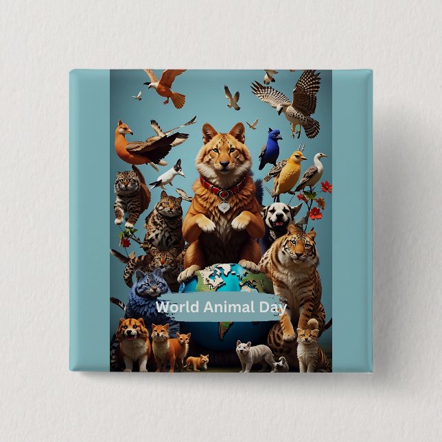 Världsdjursdagen Knapp (Framsida)