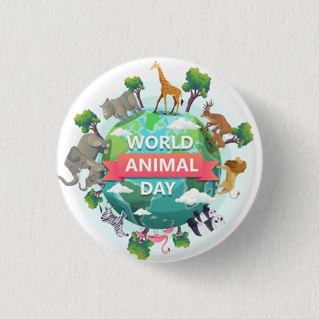 Världsdjursdagen Knapp (Framsida)