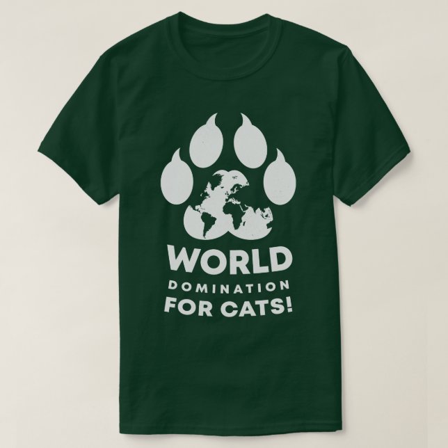 Världsdominans för katter Tass av Tobe Fonseca T Shirt (Design framsida)