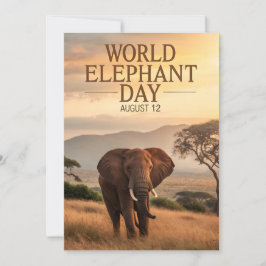 Världselefantdagen Afrikansk Savanna Konst Julkort
