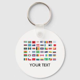Världsflagga Keychains Nyckelring