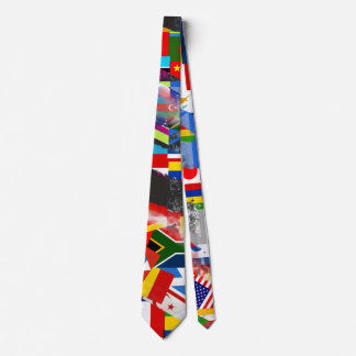 Världsflaggor Global Glitch Abstrakt Kollage  Slips