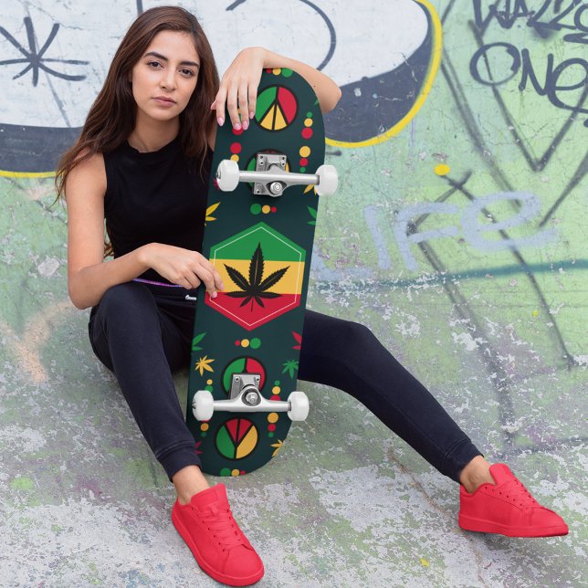 Världsfred Mini Skateboard Bräda 18,5 Cm (history and reggae music legacy marley himself was world famous skateboard.)