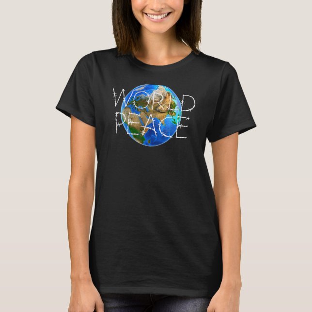 Världsfred på jorden t shirt (Framsida)