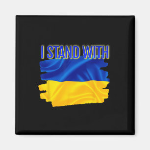Världsfred Stöd Ukrainska Flaggan Jag Står Med Uk Magnet