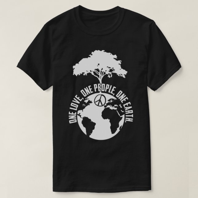 Världsfredens världsfreds-knindhet och Kärlek T Shirt (Design framsida)