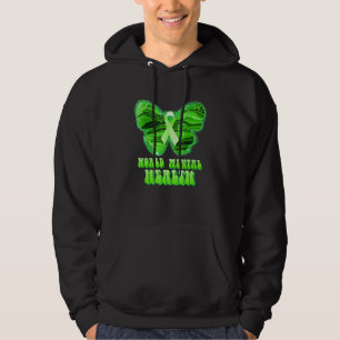 Världshälsofjäril Grön Band Stöd Hoodie