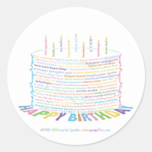 Världshälsoorganisationen Ord Birthday Cake Sticke Runt Klistermärke