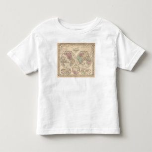 Världshalvklotkarta av Mitchell T-shirt