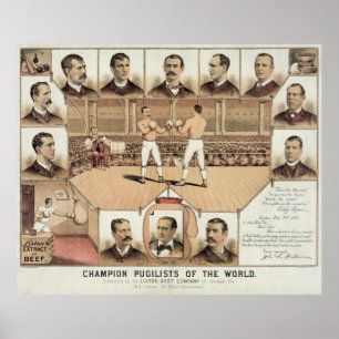 VÄRLDSHAMPION BOXERS 1885 POSTER