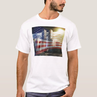 Världshandel centrerar med flagga t-shirt