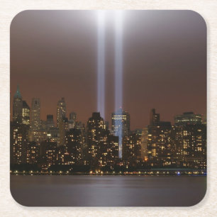 Världshandel centrerar tribute i ljust i New York Underlägg Papper Kvadrat