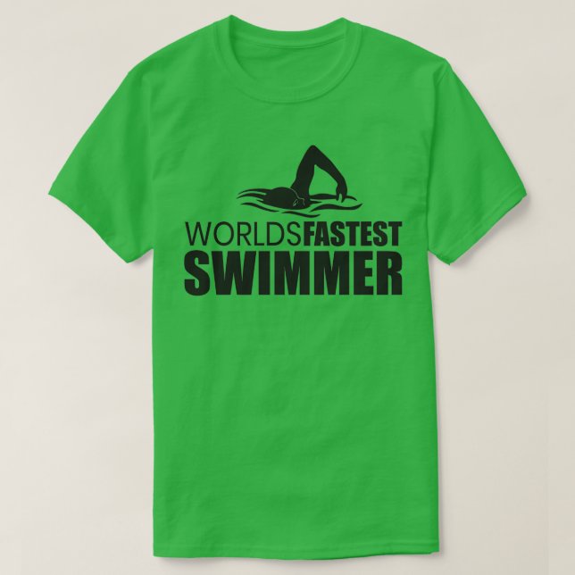 VÄRLDSHASTEST SWIMMER Swimming Shirt Sport Gift T (Design framsida)