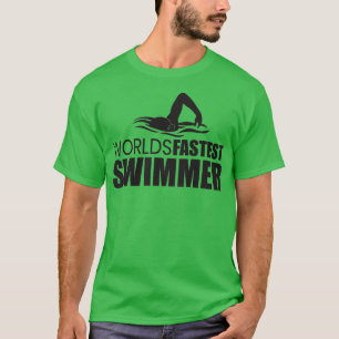 VÄRLDSHASTEST SWIMMER Swimming Shirt Sport Gift T