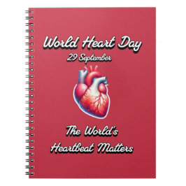 Världshjärtdagen. Världens pultslag är viktiga. Anteckningsbok