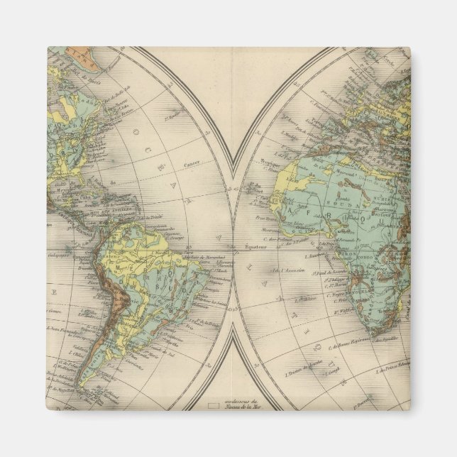 Världshypsometrisk kartor magnet (Framsidan)